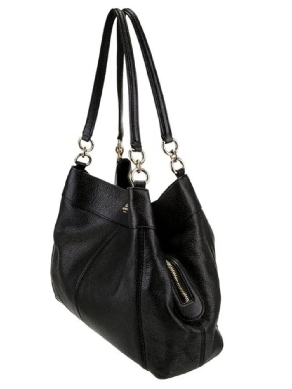 Euc Coach Lexy Black Suede & Leather Shoulder Bag